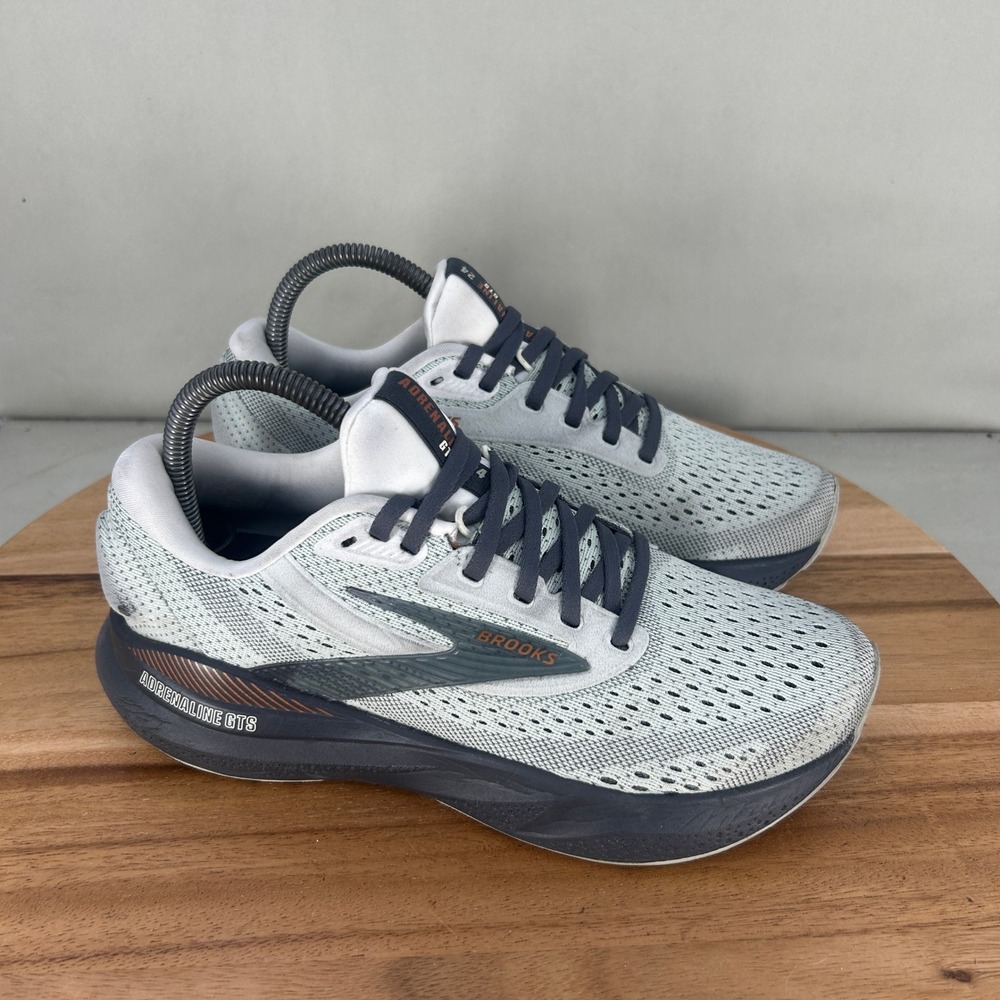 Brooks Adrenaline GTS 24 Womens 7.5 Wide Grey Blue Running Shoes 1204261D030